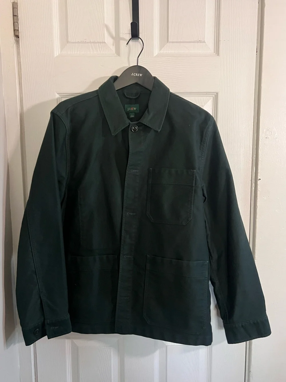 J. Crew Men's Forest Green Cotton Chore Coat | Size Large | 100% Cotton
